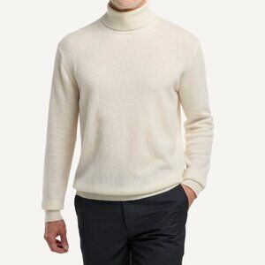 PAUL FREDRICK Cashmere Turtleneck Sweater in Ivory NWT
